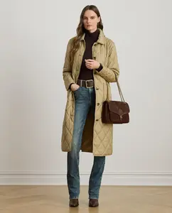 Женское длинное стеганое пальто Lauren Ralph Lauren, бежевый