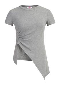 Топ myMo Jersey Shirt Aus Rippstrick, цвет Grau Melange