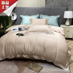 LUOLAI HOME Комплект постельного белья, 200 см, 4 предмета, цвет каки