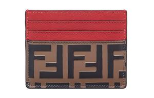 FENDI Кошелек F Is Cow Leather Card Holder женский красный