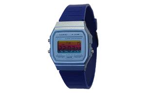 CASIO Мужские часы Retrofit Series с кварцевым механизмом, ремешок из смолы, синий циферблат