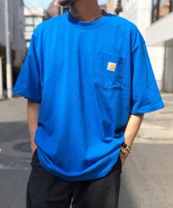 Футболка с коротким рукавом, большим нагрудным карманом и логотипом Carhartt, синий
