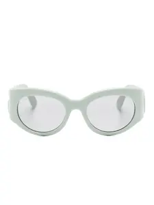 Солнцезащитные очки в овальной оправе Gucci, зеленый