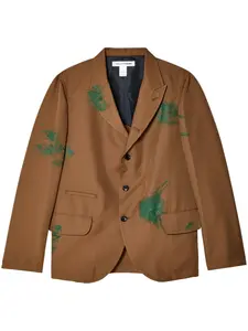 Однобортный пиджак с эффектом разбрызганной краски Comme Des Garçons Shirt, коричневый