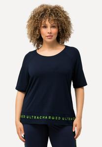 Футболка Ulla Popken SAUM-SCHRIFTZUG RUNDHALS HALBARM, Dark Blue