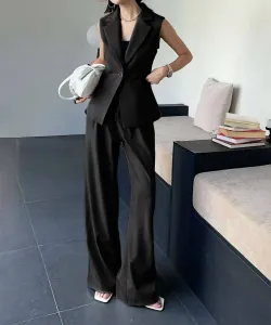 Aimoha Комплект из длинного жилета и широких брюк Aimoha - Select -, цвет Black