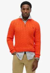 Классический джемпер с косами и молнией до середины груди Superdry & Co, Bold Orange
