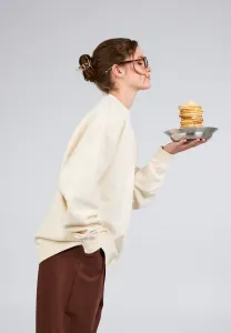 Толстовка с изображением блина Oh April, Off White