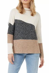 Lotty Color Block Knit Patch свитер Top In Black French Connection