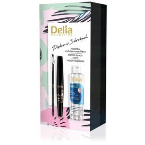 Подарочный набор для глаз DELIA: тушь для ресниц + черный карандаш + мицеллярная вода