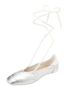 PATRIZIA PEPE Балетки на ремешке в серебристо-сером цвете