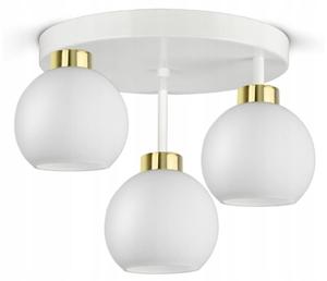 Шарообразный потолочный светильник Kiki Design III, золото - белый - стекло - металл - 30 х 28 х 30 см