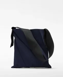 Плиссированная вязаная сумка хобо через плечо Adolfo Dominguez, темно-синий