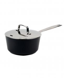 Керамическая антипригарная кастрюля Maestro с крышкой, 2 кварты (около 6,8 л) ALVA, Black