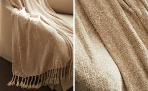 Объемный плед из синели Zara Home, цвет Tan