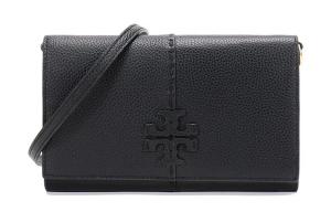 McGraw Кожаная Кожгалантерея Наручная Сумка Через Плечо Женская Черная TORY BURCH