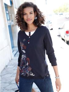 Рубашка с круглым вырезом с принтом темно-синего и белого цветов WITT WEIDEN