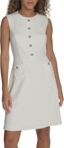 Женское платье Tommy Hilfiger без рукавов с карманами и расклешенным кроем, Ivory