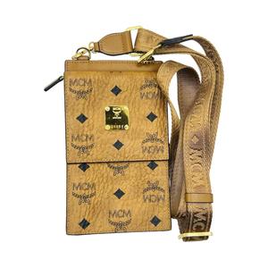 MCM Вискозный искусственный кожаный картхолдер унисекс коричневый коньяк