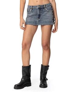 Мини-юбка из денима Casey Lace Up Edikted, синий