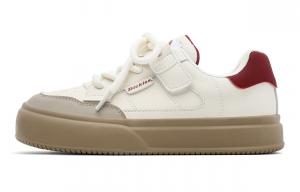 Детские кроссовки для скейтбординга GS Low-top бежевый/красный Dickies, бежевый/красный