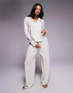 Пижамный комплект с широкими штанинами с лимонным принтом Oh Polly