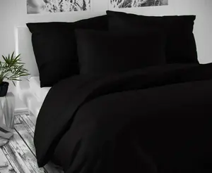 Постельное белье Kvalitex Satin Luxury Collection, черное, 200x240, 2x70x90 KVALITEX