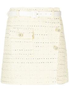 Self-Portrait юбка мини из ткани букле, желтый