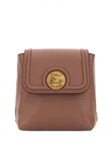 Мини-рюкзак из кожи с медалью в виде лошади Chloe, коричневый