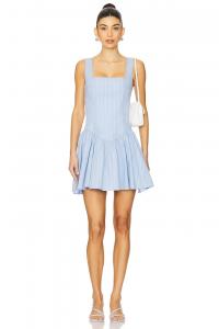 Мини-платье с корсетом и баской Weworewhat, classic blue