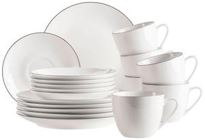 Кофейный сервиз Felise из 18 предметов, черно-белый, в комплекте Mäser, черный/белый