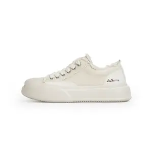 Lilbetter Получены прочные дышащие легкие мужские низкие кеды из холста белого цвета, цвет White