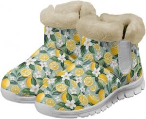 Женские зимние сапоги Jeiento, теплые сапоги для снега, на легкой подошве, против скольжения, с теплой фланелевой подкладкой, Yellow Lemon