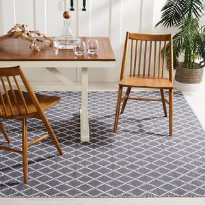 Ковер SAFAVIEH, 244 x 305 см, - коллекция Montauk - большой - темно-серый и ivory, ручной работы, плоское плетение из хлопка, узор trellis, идеально для гостиной, спальни, офиса, столовой (MTK706H)