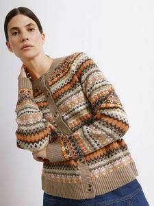 Кардиган с узором Fair Isle и воротником-гольф из шерстяной смеси Albaray