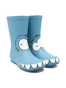 Сапоги с текстурой в виде лица монстра Stella McCartney Kids, синий