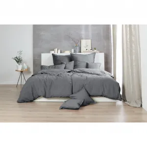 Постельное белье Primera «Stone-Washed», с мелкой складкой, качество Renforceé, из 100% хлопка, с застежкой-молнией, легкое в уходе, сертифицировано STANDARD 100 от OEKO-TEX, антрацит