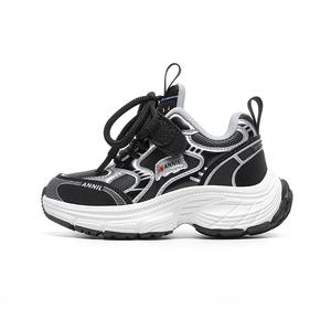 Нескользящие амортизаторы с износостойкими свойствами. Низкие детские кроссовки для повседневной носки. Annil, черный