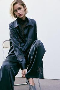 Блузка с вышивкой H&M, серый