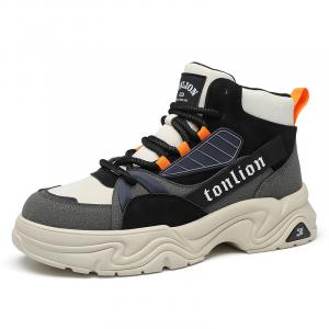 Tonlion Короткие мартинсы 4 см мужские черно-серые, цвет Black Gray