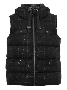 Бессемковый стеганый жилет из твида Weill Paris, черный