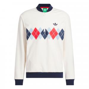 Argyle Printed 1/4 Zip Sweatshirt Adidas Originals, белый