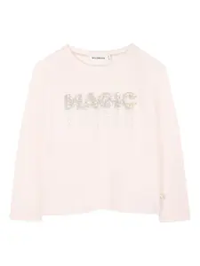 Футболка с длинными рукавами и стразами Billieblush, розовый