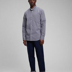 Рубашка из ткани coolmax с рисунком в клетку Gap, белый