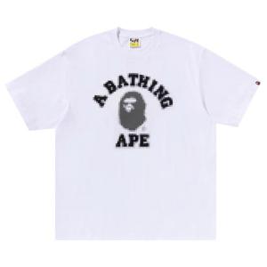 Футболка BAPE Pixal College Relaxed Fit Tee, White