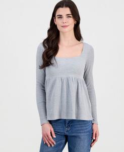 Детский топ-бэбидолл с длинными рукавами в рубчик Madden Girl, Heather Grey