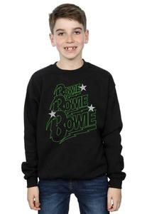 Толстовка с несколькими неоновыми логотипами David Bowie, черный