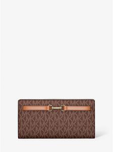 Большой фирменный кошелек с логотипом Carson Michael Kors, коричневый