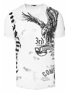 Выцветшая белая футболка с принтом Американский орел Rusty Neal