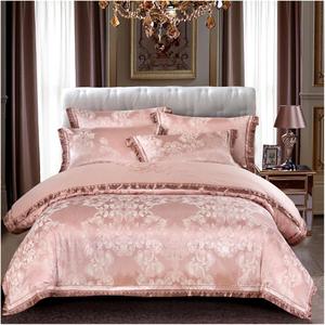 Generic Жаккардовый комплект постельного белья из хлопка с покрывалом и простыней на резинке